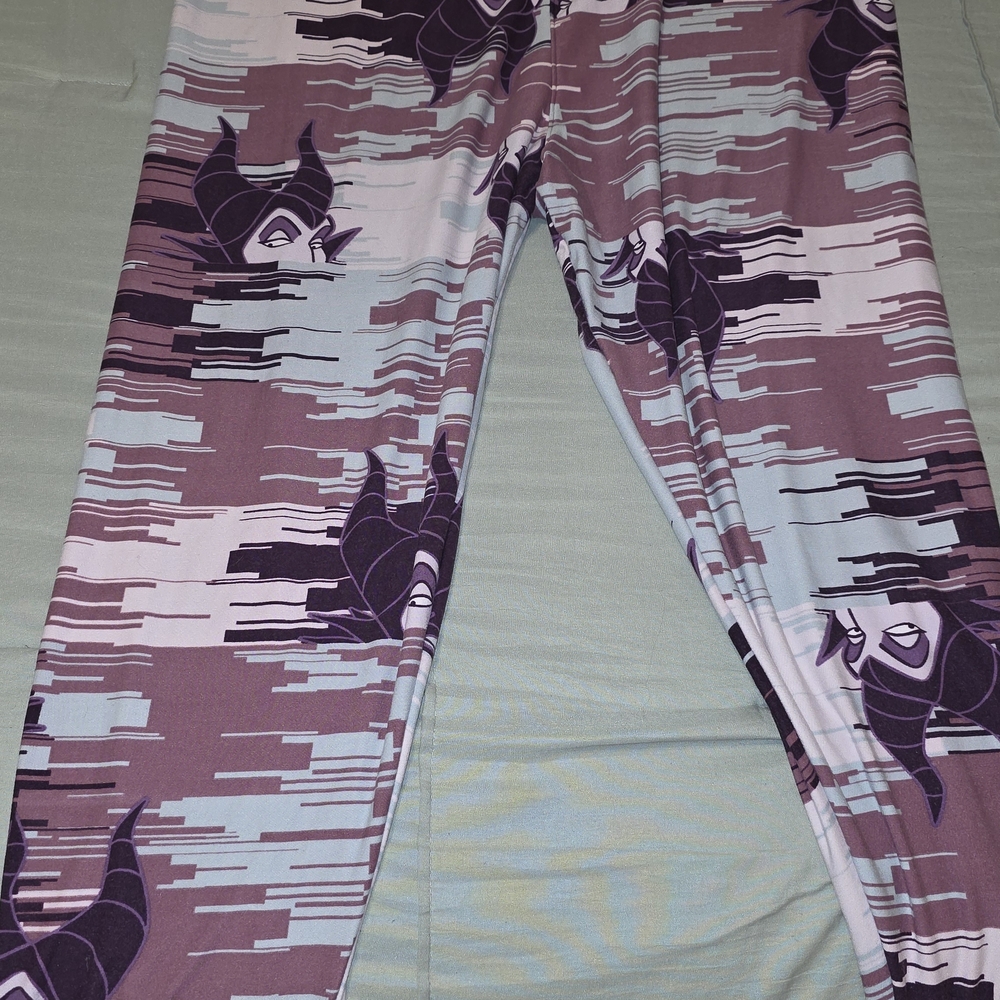 LuLaRoe Disney Villains collection Maleficent leggings, featuring the character'